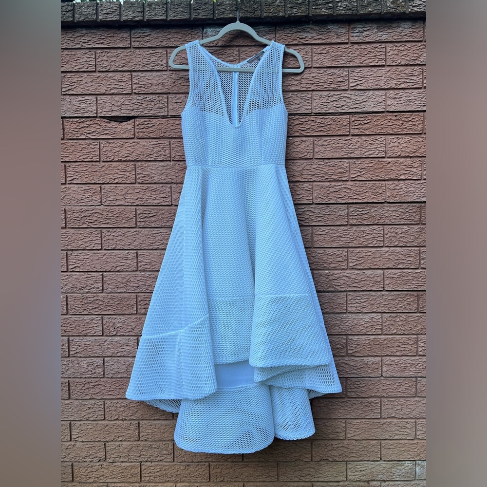 Issue New York white mesh hi-lo dress